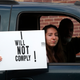 One of the protesters who ensnarled traffic outside the Michigan state house on April 15.